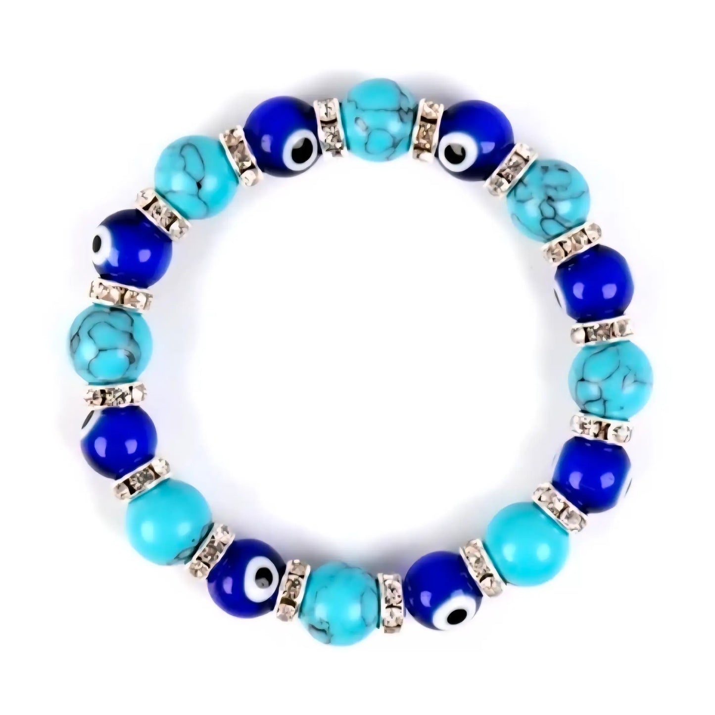 Crystal Evil Eye 🧿 Bracelet with Rhinestone Spacers