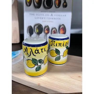 Ceramic Salt and Pepper Shaker Set - Lemons Design