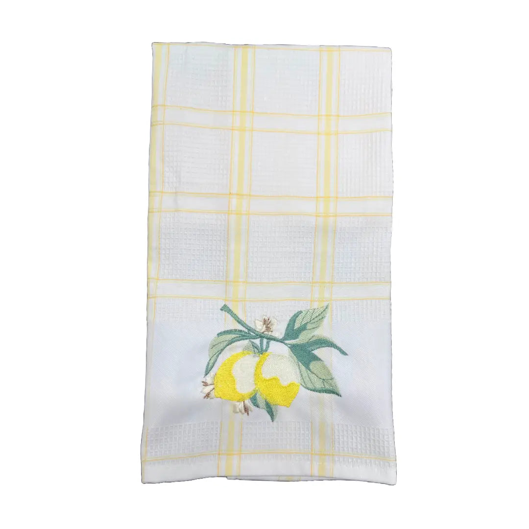 Embroidered Kitchen Towel: Lemons