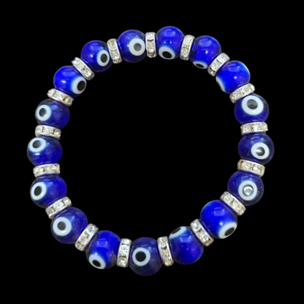 Crystal Evil Eye 🧿 Bracelet with Rhinestone Spacers