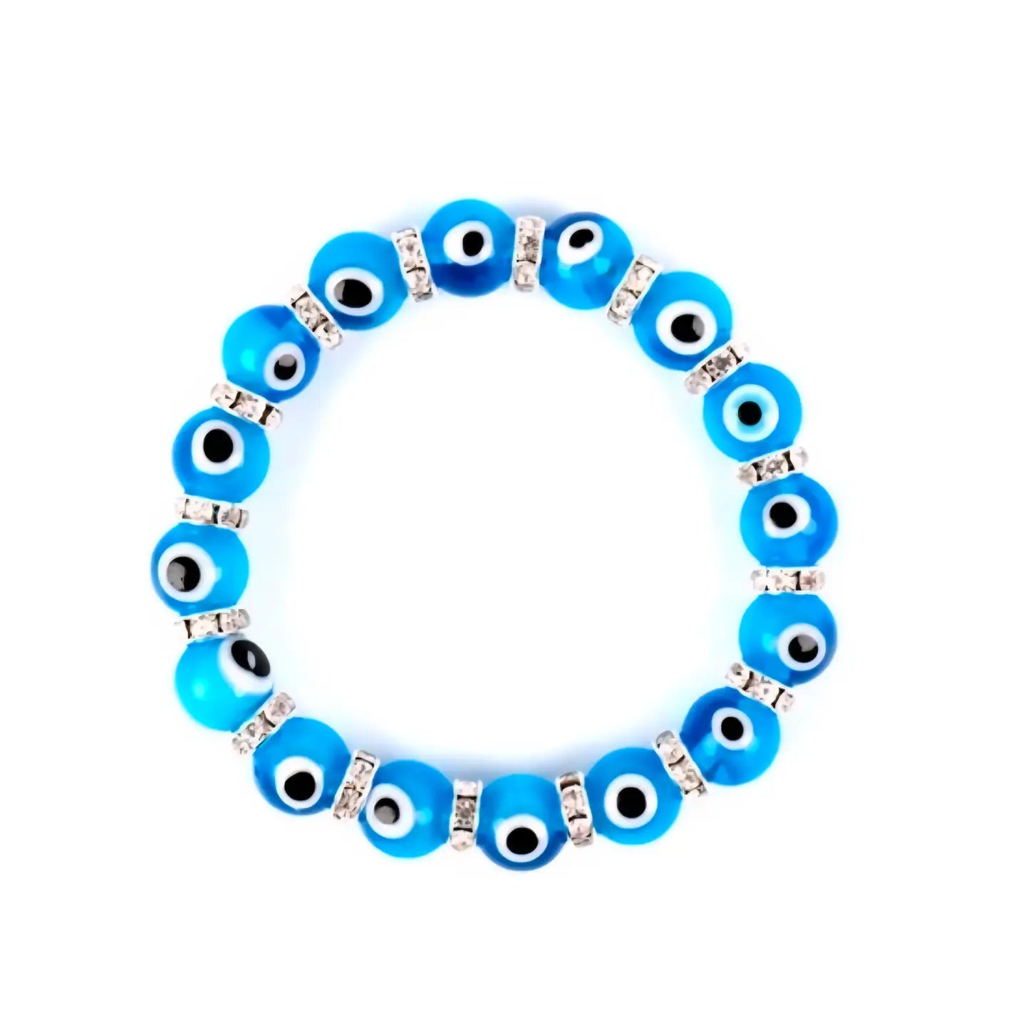 Crystal Evil Eye 🧿 Bracelet with Rhinestone Spacers