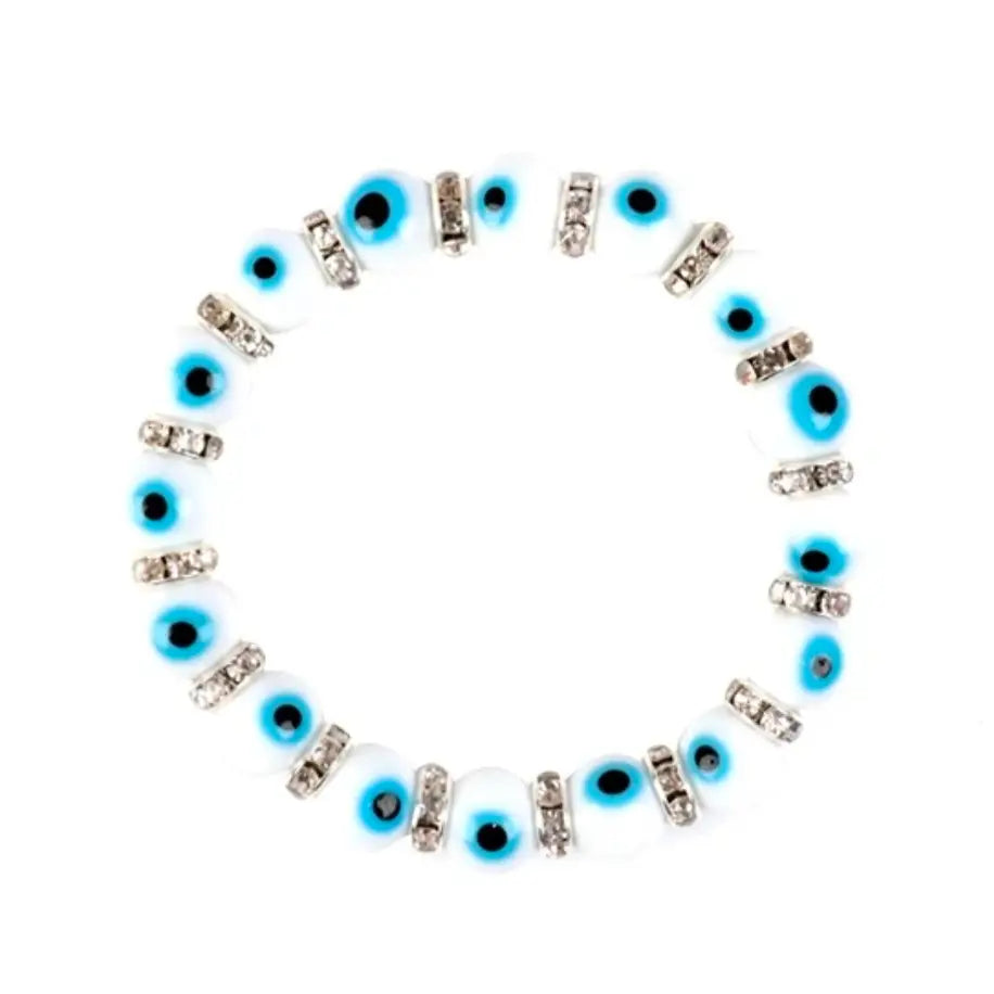 Crystal Evil Eye 🧿 Bracelet with Rhinestone Spacers