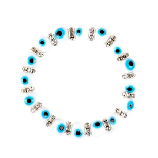 Crystal Evil Eye 🧿 Bracelet with Rhinestone Spacers