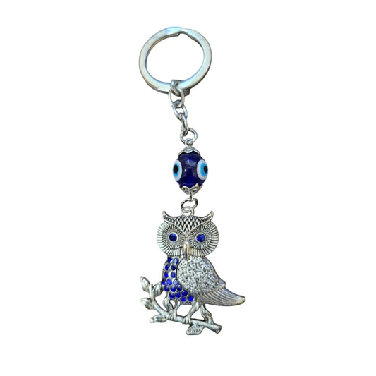 Athena’S Owl 🦉& Mati 🧿 Keychain