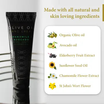 Natural, Organic Olive Oil Hand Cream W/Chamomile & Avocado