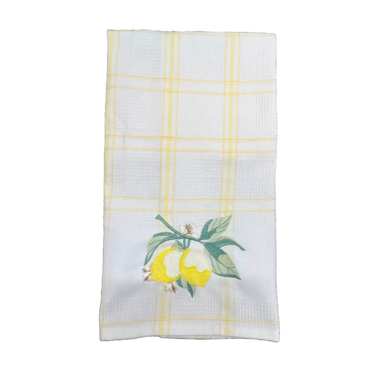 Embroidered Kitchen Towel: Lemons